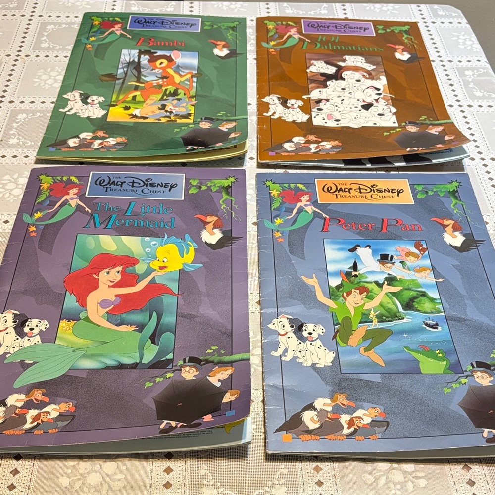 The Walt Disney Treasure Chest Storybook Collection Set of 4 Oversized XL VTG